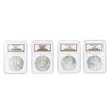 Image 1 : Set of (4) 2002-2005 $1 Silver Eagle Coins NGC Graded MS69