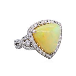 18KT White Gold 6.63ct Opal and Diamond Ring