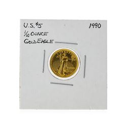1990 $5 1/10 oz. American Eagle Gold Coin