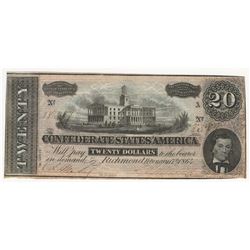 1864 $20 Confederate States of America Note