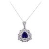 Image 2 : 14KT White Gold 3.88ct Tanzanite and Diamond Pendant With Chain