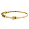 Image 2 : 14KT Yellow Gold 2.26ctw Orange Sapphire and Diamond Bangle Bracelet