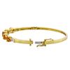 Image 3 : 14KT Yellow Gold 2.26ctw Orange Sapphire and Diamond Bangle Bracelet