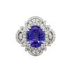 Image 2 : 14KT White Gold 3.57ct Tanzanite and Diamond Ring