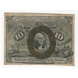 March 3, 1863 Ten Cent Second Issue Fractional Note