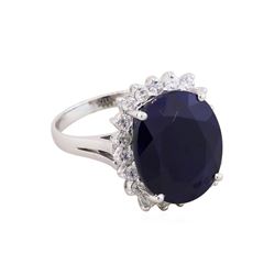 14KT White Gold 12.27ct Sapphire and Diamond Ring