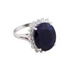 Image 1 : 14KT White Gold 12.27ct Sapphire and Diamond Ring