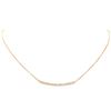 Image 2 : 14KT Rose Gold 0.84ctw Diamond Bar Necklace
