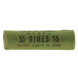 Roll of (50) 1964 Brilliant Uncirculated Roosevelt Dimes