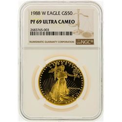 1988-W $50 American Gold Eagle Coin NGC Graded PF69 Ultra Cameo