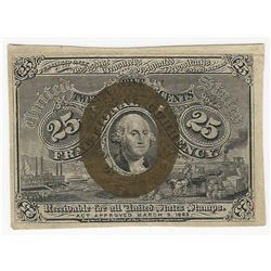 March 3, 1863 Twenty-Five Cent Second Issue Fractional Note