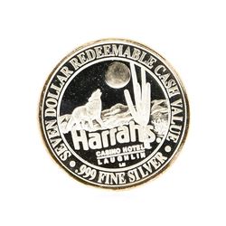 Harrahs Casino Hotel $7 Casino Gaming Token .999 Silver Limited Edition
