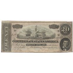 1864 $20 Confederate States of America Note