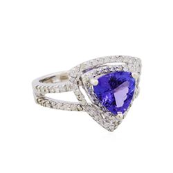 14KT White Gold 2.28ct Tanzanite and Diamond Ring