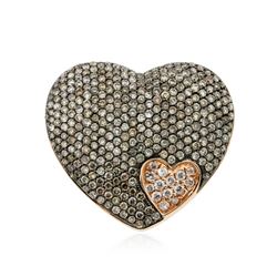 18KT Rose Gold 1.14ctw Brown Diamond Heart Pendant