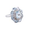 Image 1 : 14KT White Gold 5.15ctw Aquamarine and Diamond Ring