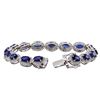 Image 3 : 14KT White Gold 14.32ctw Sapphire and Diamond Bracelet