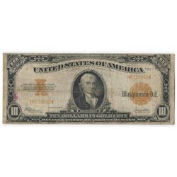 1922 $10 Large Size Gold Certificate Note