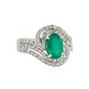 Image 1 : 14KT White Gold 1.52ct Emerald and Diamond Ring