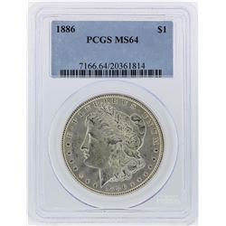 1886 $1 Morgan Silver Dollar PCGS Graded MS64