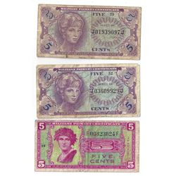 Lot of (3) Military Payment Certificate Notes