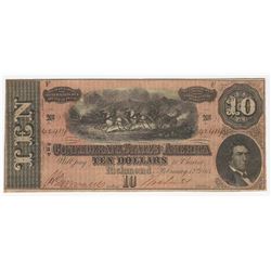 1864 $10 The Confederate States of America Note