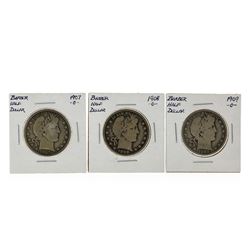 1907-1909O Barber Silver Half Dollar Coin Set