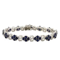14KT White Gold 12.62ctw Sapphire and Diamond Bracelet