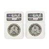 Image 2 : Set of (2) 1986-1987 $1 Silver Eagle Coins NGC Graded MS69