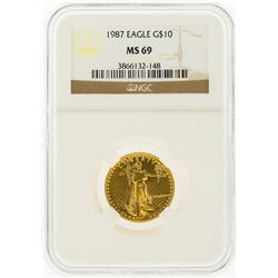 1987 $10 American Gold Eagle Coin NGC MS69