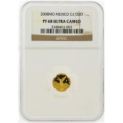 2008MO Mexico 1/20oz Gold Coin NGC PF68 Ultra Cameo