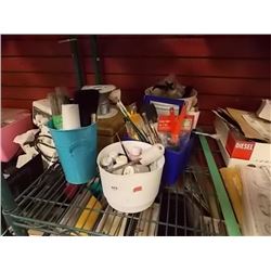 LOT OF CRAFT ITEMS, PAINT BRUSHES & MORE
