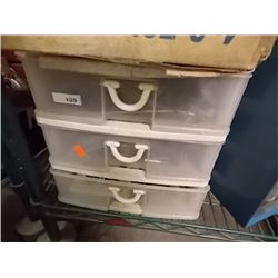 BIN OF HARDWARE- 3 DRAWERS