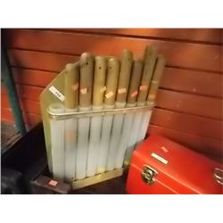 LONG HANDLE WOOD LATHE CHISELS & STAND - 8 CHISELS TTL