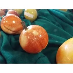 ALABASTER STONE FRUIT - PLUM - WOOD STEM