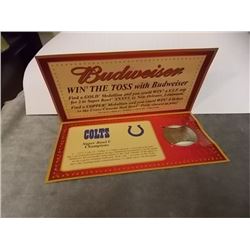 SUPERBOWL XXXVI - BUDWEISER NFL 2002 COMMEMORATIVE MEDALLION - COLTS