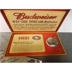 SUPERBOWL XXXVI - BUDWEISER NFL 2002 COMMEMORATIVE MEDALLION - 49ER'S