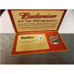 SUPERBOWL XXXVI - BUDWEISER NFL 2002 COMMEMORATIVE MEDALLION - STEELERS