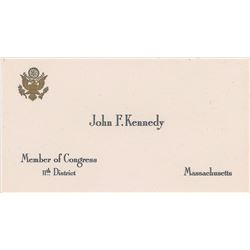 John F. Kennedy Congressional Calling Card