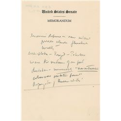 John F. Kennedy Handwritten Notes