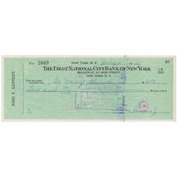 John F. Kennedy Signed Check
