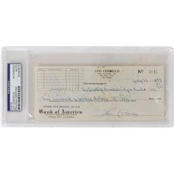 Lou Costello Signed Check