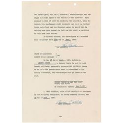 Lou Costello Signed Document