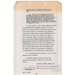 Rock Hudson Signed Document