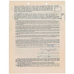 Boris Karloff Signed Document