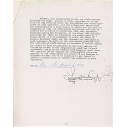 Francis Ford Coppola Signed Document