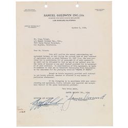 Grapes of Wrath: Gregg Toland Signed Document