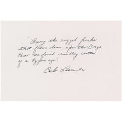 Dracula: Carla Laemmle Autograph Quote Signed