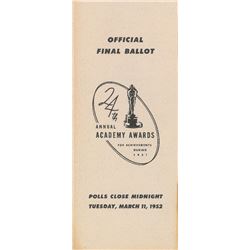 Academy Awards 1951 Ballot