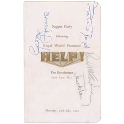 Beatles Signed Menu